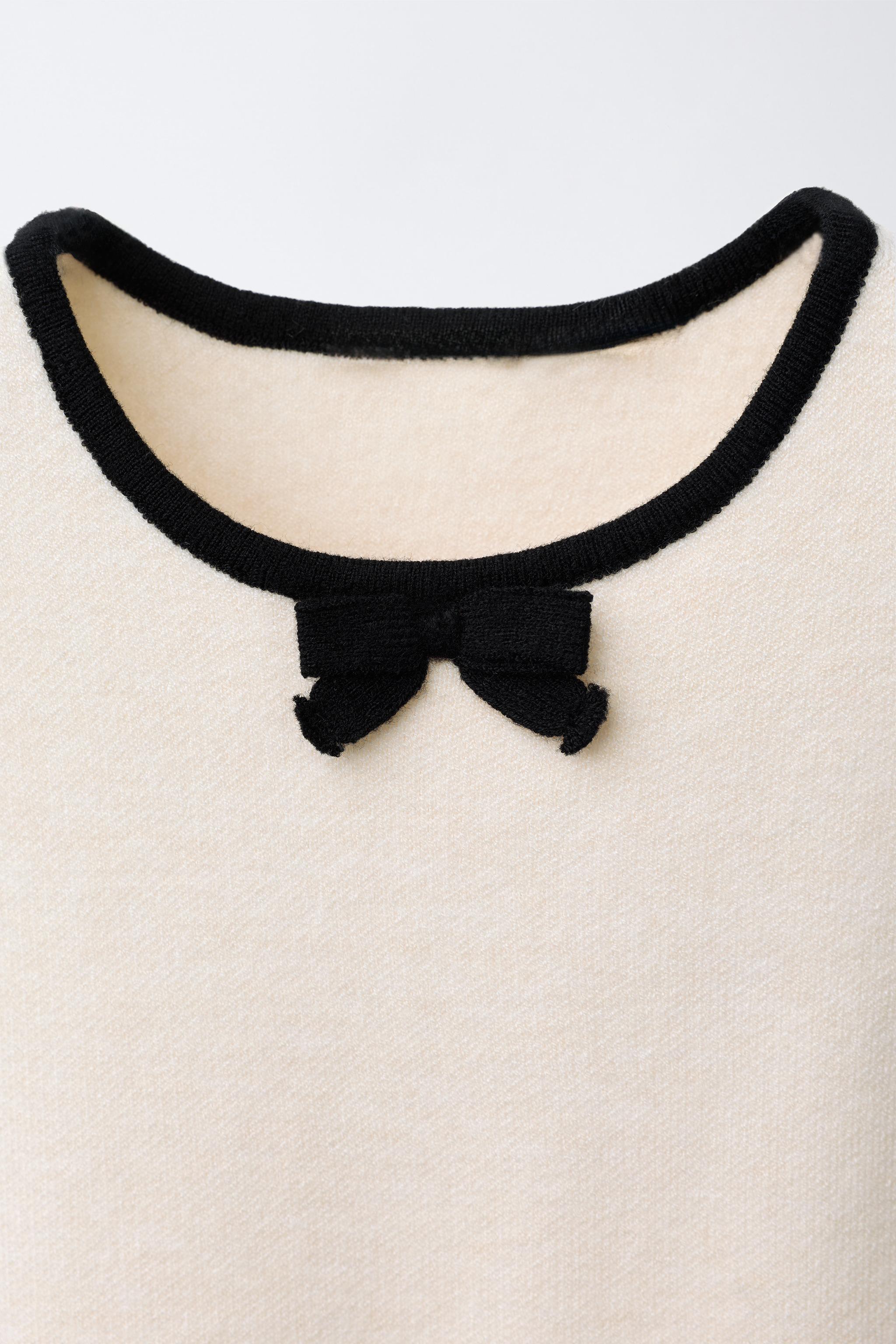 CONTRAST WAVY KNIT DRESS